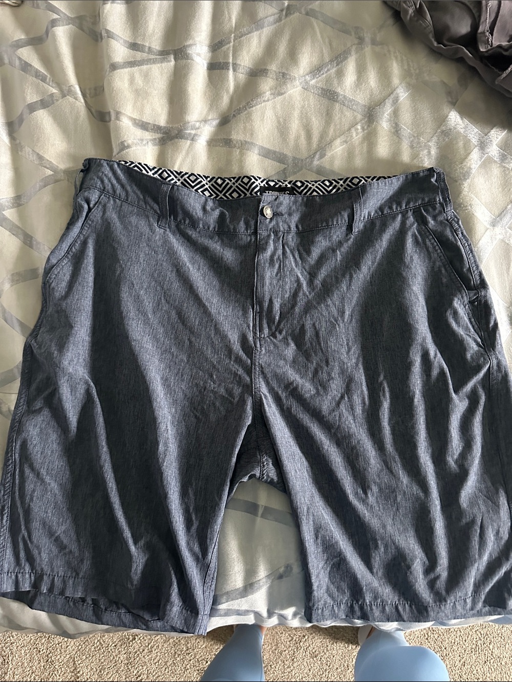 Men's Flat-Front Chino Shorts in Navy by Unknown Brand